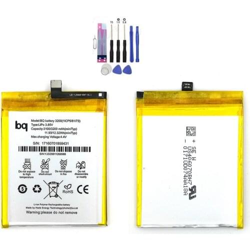 Original Battery 3200mAh 12.32Wh 3.85V for BQ Aquaris X5 PLUS BQ battery 3200 Cell phone batterie+TOOLS