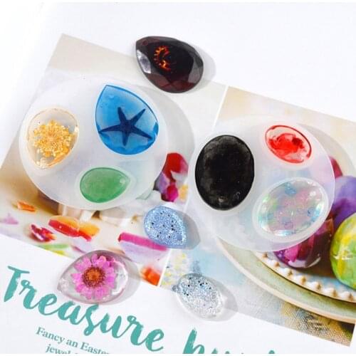 2 Pcs Oval Water Drop Pendant Epoxy Resin Mold Earrings Necklace Keychain Silicone Mould DIY Crafts Ornaments Mold