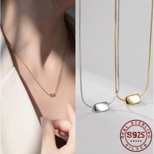 925 Sterling Silver Necklace for Women Snake Chain Women Silver Pendant Necklace Wedding Bride Luxury Jewelry Accessories