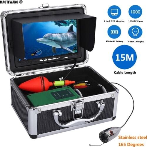 15/20/30/50M 1000tvl Underwater Fishing Video Camera with 7"Inch Color Monitor 165 Degrees Waterproof Camera 6 PCS LED Lights