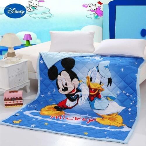 Disney Cartoon Mickey Mouse Donald Duck Quilts Comforters Bedding Cotton Cover 150*200cm 200*230cm Soft Summer Boys Home Blue