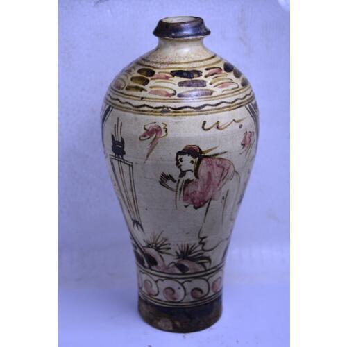 Rare Old Chinese SongDynasty porcelain vase,Characters in the story,Free shipping