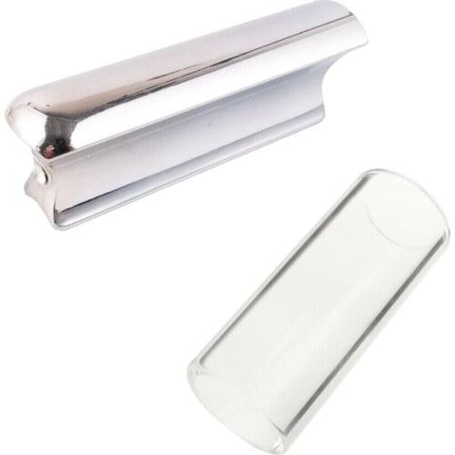 Lap & Pedal Steel Guitar Slide Metal Steel Tone Bar with Guitar Glass Slide Heavy wall Finger Tube for Acoustic Electric Guitar