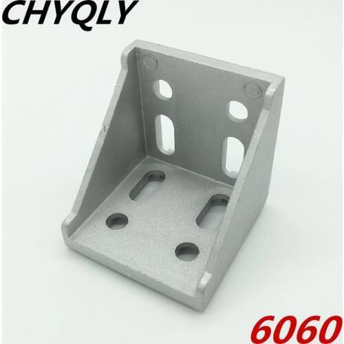 5pcs/lot 6060 corner fitting angle aluminum L connector bracket fastener match use 6060 industrial aluminum profile