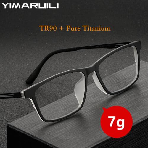 New Men Business Pure Titanium Glasses Frame TR90 Ultra Light Full Frame Square Myopia Optical Prescription Glasses Frame 8869
