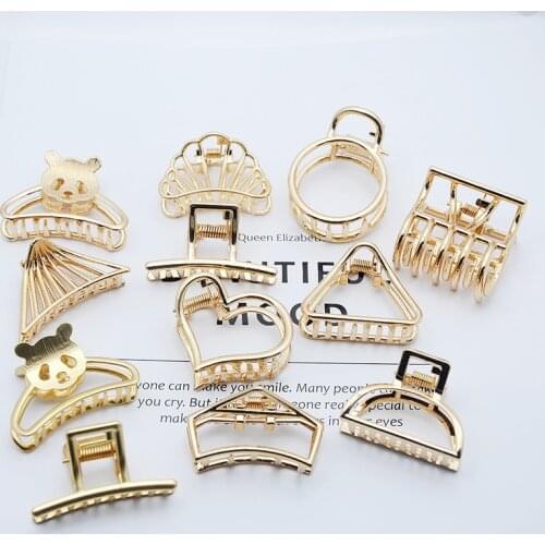 1Pcs Fashion smal Simple Wild Geometric Hair Claw For Women Girls Clamps Hair Crab Metal Hair Clip Claw Accessories Headwear