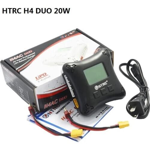 HTRC H4AC DUO Mini Dual Port Lipo Charger 20w x2 2A x2 for 2-4s Lipo Battery Charging Professional Battery Charger