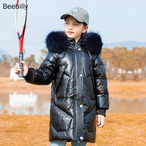 2021 Winter Shiny Jacket For Girls Hooded Warm Outerwear Children Clothes Girl Down Coat 5-12 Years Kids Teenage Parkas Snowsuit