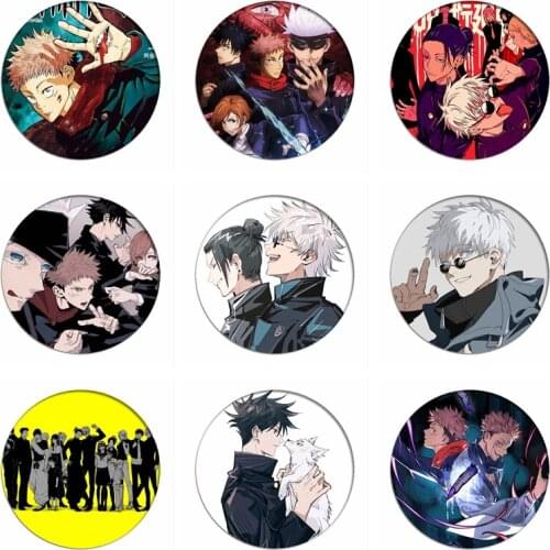 Anime Jujutsu Kaisen Cosplay Backpack Badge Yuji Itadori Brooch Pins Satoru Gojo Collection Icon Toys Breastpin for Bags Clothes