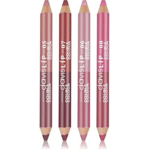 1 Pcs HOT Double Color Glitter Lip Liner Long Lasting Waterproof Lip Stain Lipstick Women Fashion Cosmetic Tools Women Fashion