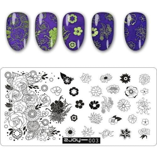 1pc nail stamping plate Flower Pattern 3D DIY Image Plate Nail Stamping Plates Template Steel Manicure Nail Art Stencil Tools