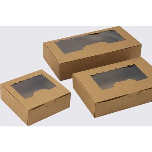 10pcs Kraft Paper Cake Candy Box Wedding Gift Packaging Box Biscuit Cookies Handmade Soap Jewelry Storage Boxes Party Supplies
