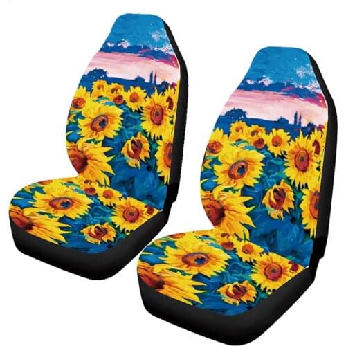 Sunflower Printed Front Seat Covers 2 pcs, Vehicle Seat Protector Car Mat Covers, Fit Most Cars, Sedan, SUV, Van For hyundai i30