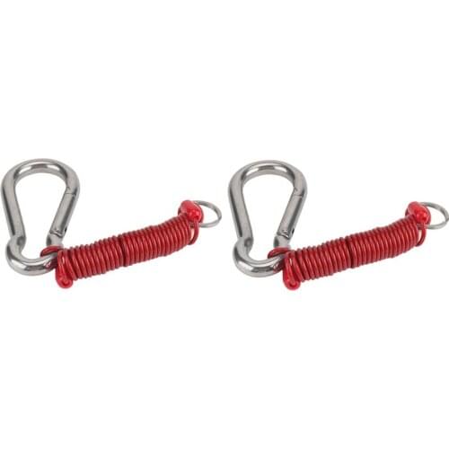 100mm 2Pcs Breakaway Trailer Cable, Trailer Brake Cable, RV Stainless Steel Spring Towing Coiled Wire RV Towing Trailer
