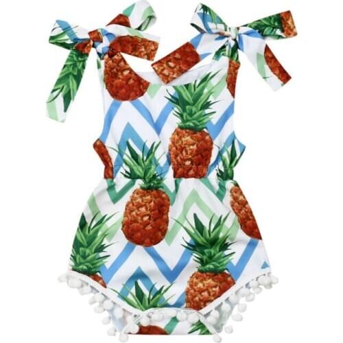 2019 Newborn Infant Baby Girl Sleeveless Floral Print Bodysuit Jumpsuit Outfits Set Clothes