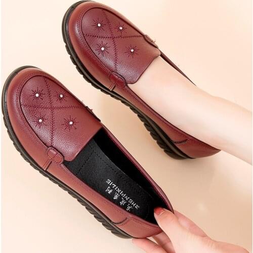 2021 Fashion Women Shoes Genuine Leather Loafers Women Casual Shoes Soft Comfortable Shoes Women Flats Casual Leather Shoes