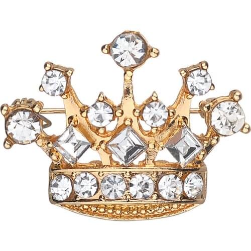 PENGBIN Exquisite Crystal Crown Brooch Rhinestone Corsage Badge Pin Party Alloy Ornaments Gift For Women Ladies Dressing Decor