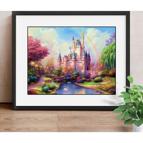3D DIY Diamond Painting Cross Stitch Dream Castle Pattern Mosaic Painting Diamond Embroidery Kids Gifts