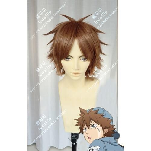 Anime Hataraku Saibou Cells At Work B cell Wig Cosplay Short Brown Heat Resistant Synthetic Hair Wig + Wig Cap