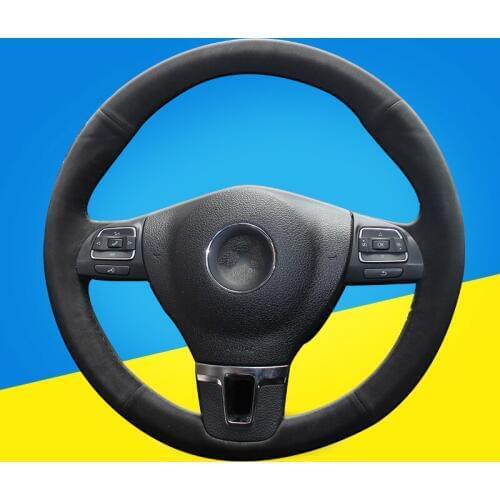 Auto Braid On The Steering Wheel Cover for Volkswagen VW Gol Tiguan Passat B7 Passat CC Touran for Jetta Mk6 Car Car-styling