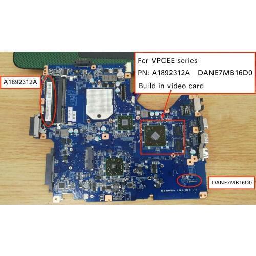 Free Shipping for VPC EE VPCEE VPCEE3Z0E VPCEE2S1E PCG-61511M DANE7MB16D0 A1892312A Notebook motherboard