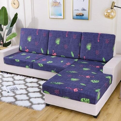 Corner Sofa Slipcover Funiture Protector Floral Printing Sofa Seat Cushion Cover Elastic Couch Cover Chair Cover 1/2/3/4 Seat