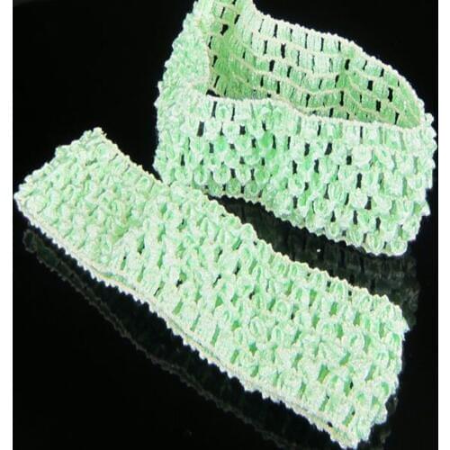6pcs 1.5" baby crochet elastic headband crochet hair lace bands children hair accessories 4.0cm