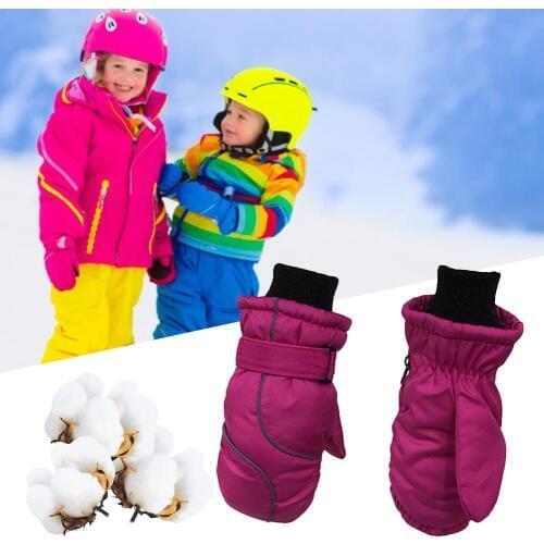 Childrens Gloves Thicken Ski Gloves Windproof And Waterproof Warm Gloves For Children Thicken Keep Warm Winter Must