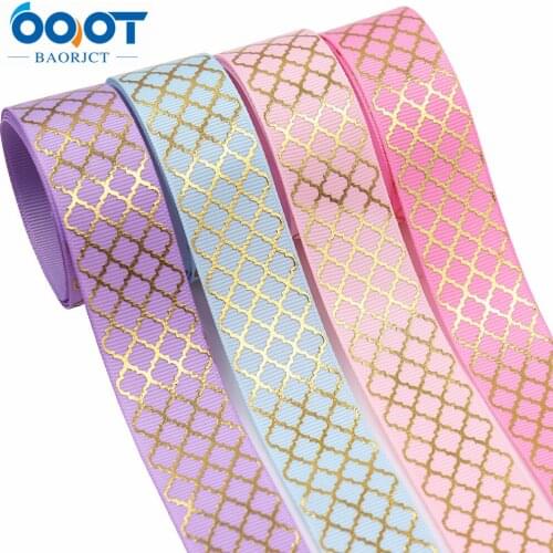 M-21903-1559 25MM 10Yards Bronzing Geometry Ribbons,Wedding Party Decoration Materials,DIY Handmade Gift Packaging Materials