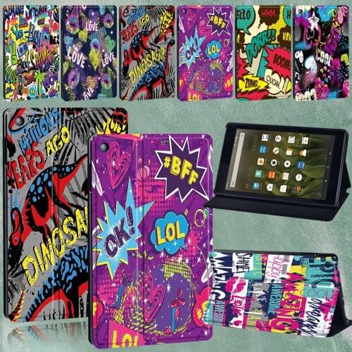 For Amazon Fire 7 5 7 9th/Fire HD 8 6 7 8th 10th Gen/HD 10 5 7 9th Gen Tablet Adjustable Scratch Resistant Folding Stand Cover