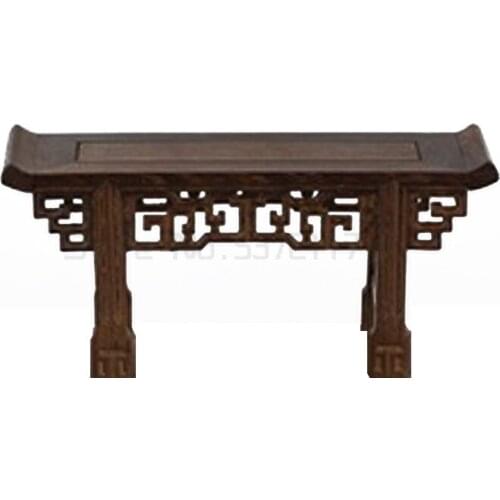 Nature Wood Pedestal Chinese Traditional Asian Design Rock Vase Teapot Rectangle Stand Redwood Decoration Crafts Mini Table