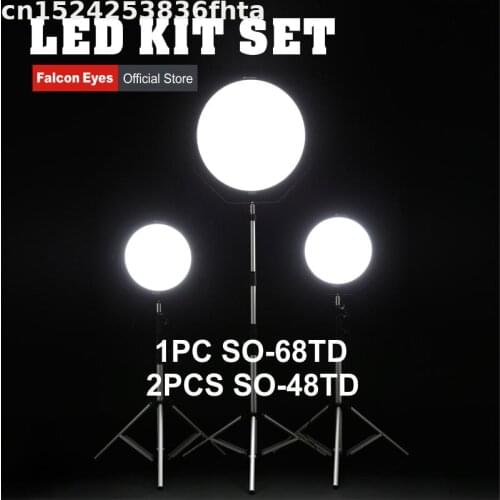 Falcon Eyes LED Soft Light Kit Set 48W & 68W Bi-color Continuous Lighting For Video/Movie/Photo/Film/Youtube With Light Stand