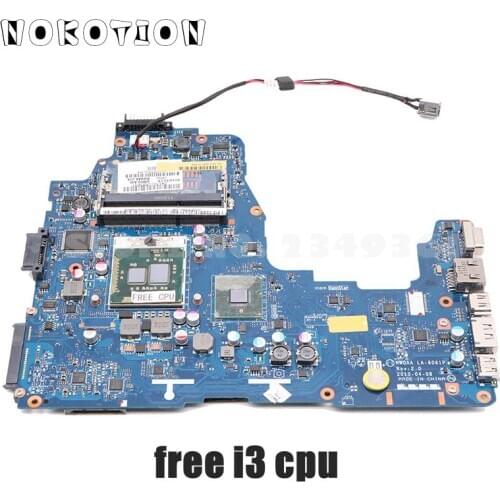 NOKOTION NWQAA LA-6061P K000104250 MAIN BOARD For Toshiba Satellite A660 A665 Laptop Motherboard HM55 UMA DDR3 free cpu