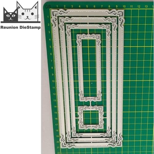 Reunion Long Frame Border Metal Cutting Dies Decorative Scrapbooking Steel Craft Die Cut Embossing Paper Cards Stencils New
