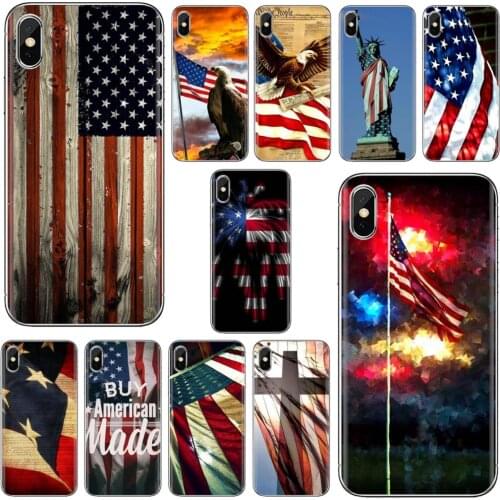 For Xiaomi Redmi 2 S2 3 3S 4 4A 5 5A 5 6 6A 7A 9 9T 9C 9A Pro Pocophone F1 USA America Flag Americana Banner Soft TPU Cover