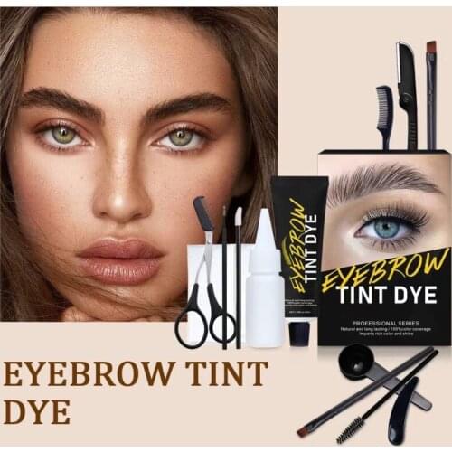 Eyebrow Eyelash Dyeing Cream Set Eyebrow Cream Waterproof Black Brown Maroon Mascara Eyebrow Dye Tint Gel Paint Makeup KitTSLM1