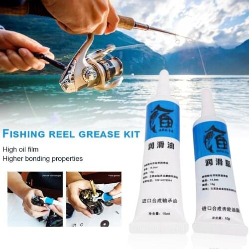 Fishing Reel Lubricant Set Lube Oil and Lube Grease Fishing Reel Bearing Gear Maintenance Baitcasting Spinning Reel Lubricant