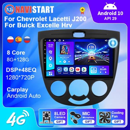 Android 10 For Chevrolet Lacetti J200 For Buick Excelle Hrv 4G BT Carplay Car Radio Multimedia GPS Navigation DVD Player 2 Din