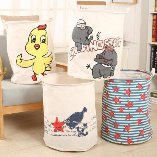 New large Cartoon animal Waterproof Laundry Hamper Folding Storage Baskets Home decoration barrel kids toy organizer bucket