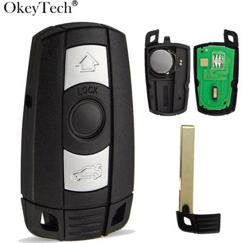 OkeyTech For BMW 1/3/5/7 Series CAS3 X5 X6 Z4 3 Buttons 315/434/868Mhz PCF7945 Chip Remote Car Key FOB For BMW Emergency Blade