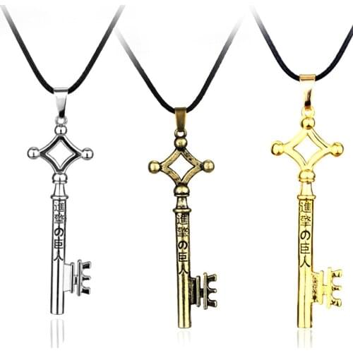 Anime Attack on Titan Alloy Necklace Figure Toys Wings of Liberty Shingeki No Kyojin Leather Chain Gold Silver Pendant Gift