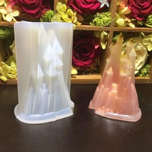 DIY Crystal Epoxy 3D Castle Silicone Mold High Mirror Castle Handmade Decoration Silicone Mold Cake Mold Baking Accessories