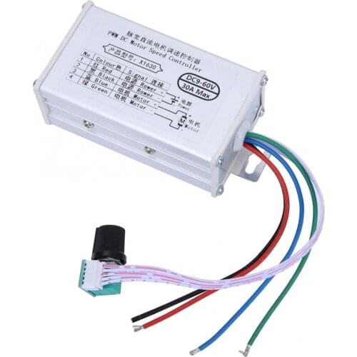 30A PWM DC Brush Motor Speed Controller Adjustable Electric Motor Speed Regulator DC 9-60V