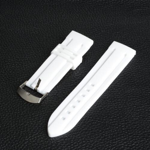 Brand New 20mm White Silicone Watch Band Strap Buckle Design Men Women Sports Watchbands horlogeband bande de montre