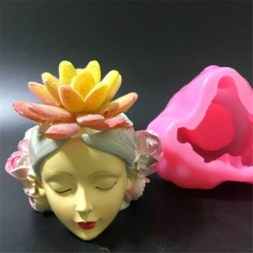 Epoxy Resin Silicone Cement Planter Mould Handmade Baking Decoration Tools 3D Girl Flower Pot Concrete Vase Candle Silicon Molds