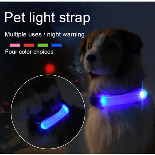 Silicone Straps Security Warning Lights Dog Collar LED Light Glowing Pet Collar Luminous Silicone Strap Pet Accessories