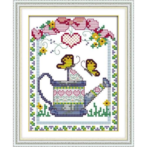 Spray kettle cross stitch kit aida 14ct 11ct count printed canvas stitches embroidery DIY handmade needlework