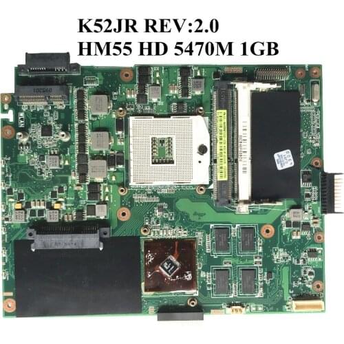 SZWXZY Excellent For Asus K52JR REV:2.0 Laptop Motherboard HM55 HD 5470M 1GB 60-NXMMB1000 100% Fully Tested