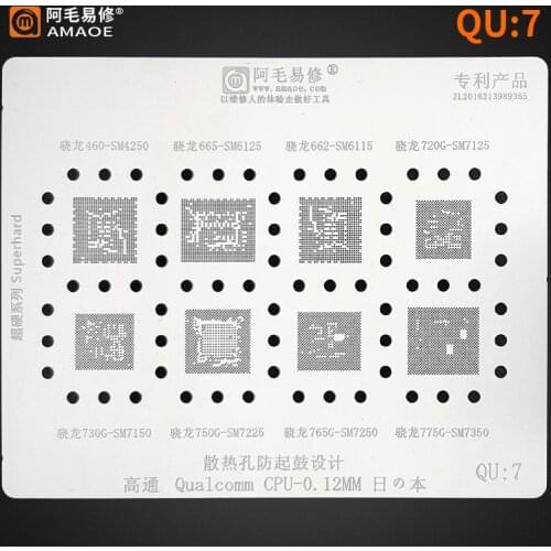 BGA reballing Stencil Template for Qualcomm MSM SDM MDM SM CPU RAM MSM8974 SM8250/SDM439/SM8350 SDM660 SM4250/SM6125 SDM845