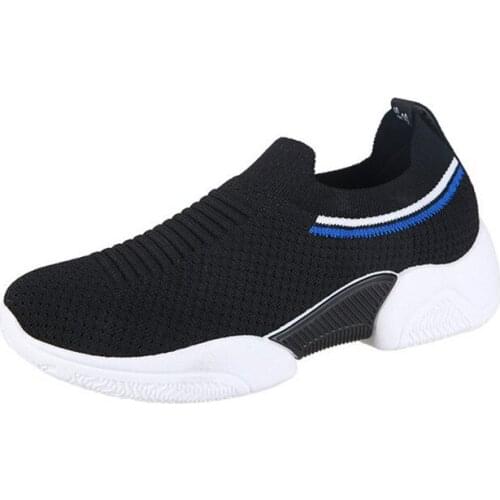 Students Elastic Socks Shoes Low Flat Bottom Sports Casual Womens Shoes Fly Woven Breathable Travel Running Spring Shoes Tide